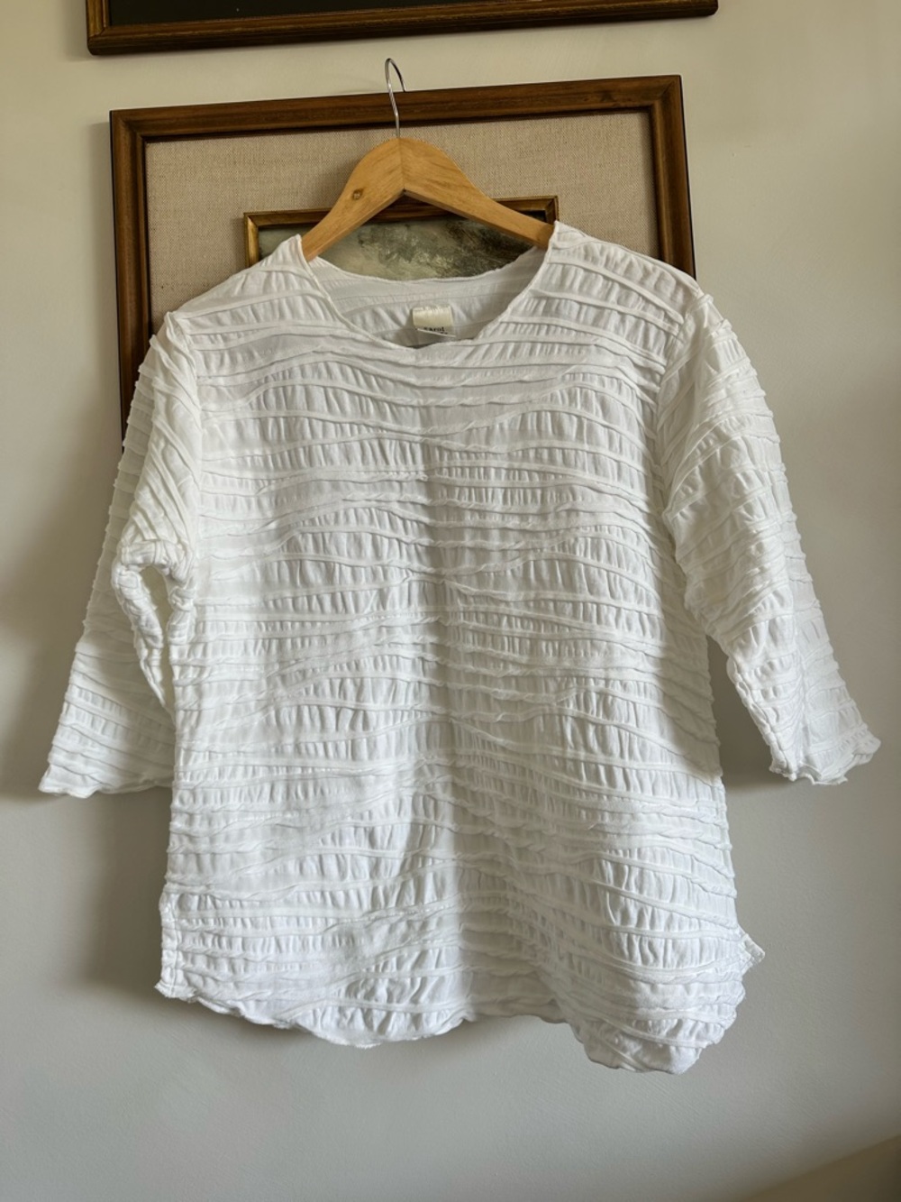 Carol Turner Fiore Classic Shirttail Top in White sz M - Picture 3 of 9